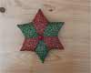 patchwork kerstster rood/groen hulstblaadje 6 punten
